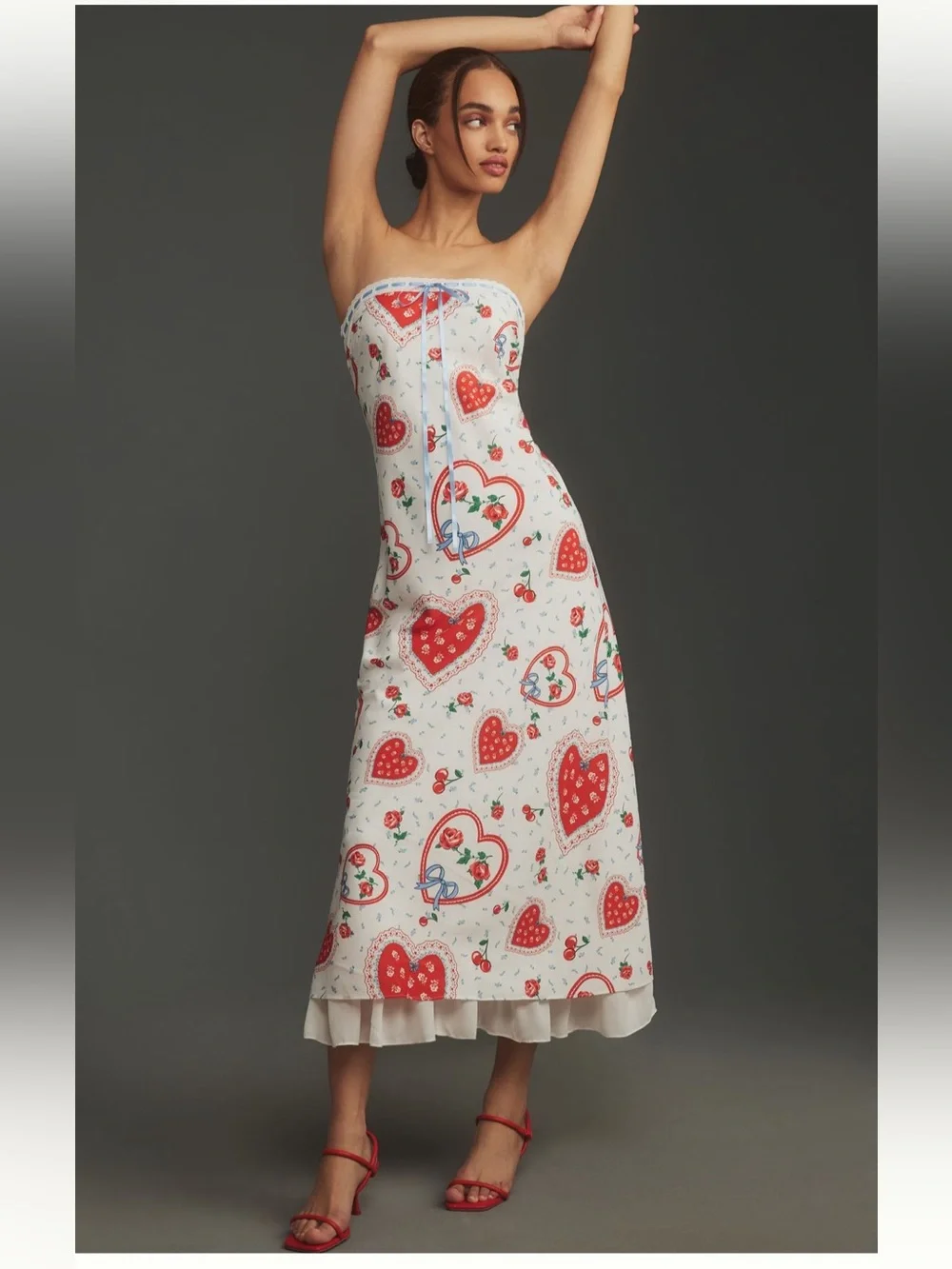 For Love & Lemons Daisy Mae Strapless Midi Dress- size Medium - Picture 1 of 7